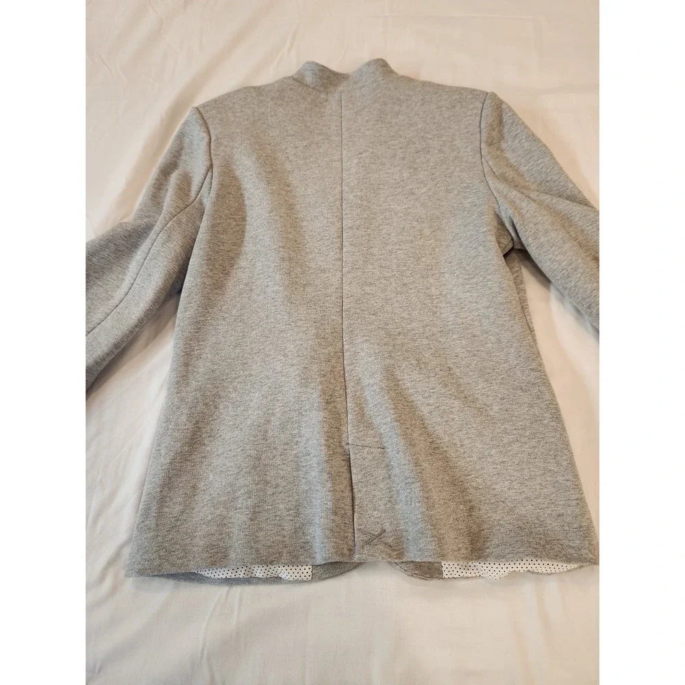 NEW Gibson Women Heather Grey Jersey Knit Blazer Size L Office Work Career Cozy - Picture 10 of 11